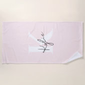 Modern Blush Roos Gepersonaliseerde Monogram Naam  Strandlaken (Voorkant)