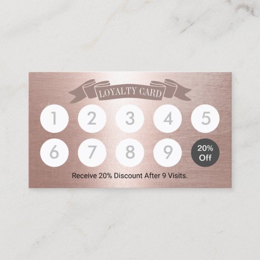 Modern Blush Roos Gold Beauty Salon Loyalty (Voorkant)