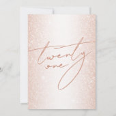 Modern Blush Roos Gold Elegant 21e Verjaardag Kaart (Achterkant)