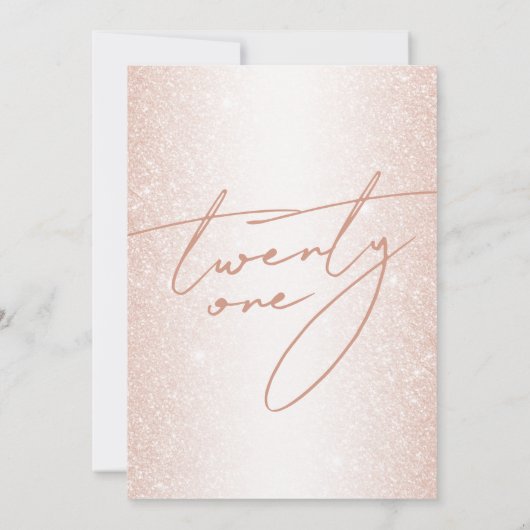 Modern Blush Roos Gold Elegant 21e Verjaardag Kaart (Achterkant)