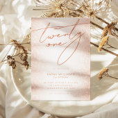 Modern Blush Roos Gold Elegant 21e Verjaardag Kaart