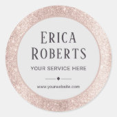 Modern Blush Roos Gold Glitter Beauty Salon Ronde Sticker (Voorkant)