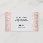 Modern Blush Roos Gold Glitter Lips Beauty Salon Visitekaartje (Achterkant)
