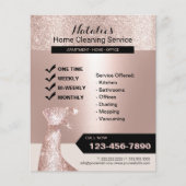 Modern Blush Roos Gold House Cleaning Housekeeping Flyer (Voorkant)