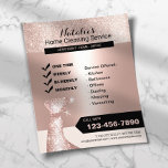 Modern Blush Roos Gold House Cleaning Housekeeping Flyer<br><div class="desc">Moderne Roos Gold House Cleaning House Service Flyers.</div>