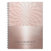 Modern Blush Roos Gold Spiral Lotus Floral Notitieboek (Voorkant)