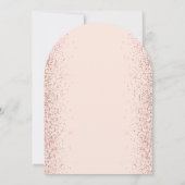 Modern Blush Roos Gouden Glitter Boog Wedding Kaart (Achterkant)