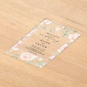 Modern Blush Roses Acrylic Wedding Invitation Acryl Uitnodigingen (Laagn)