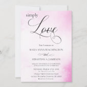 ** Modern Blush Roze Abstracte Waterverf bruiloft Kaart (Voorkant)