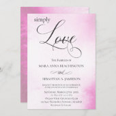 ** Modern Blush Roze Abstracte Waterverf bruiloft Kaart (Voorkant / Achterkant)