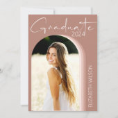 Modern Blush Roze Afstuderen Afstudeerfeest Kaart (Voorkant)