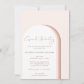 Modern Blush Roze Afstuderen Afstudeerfeest Kaart (Achterkant)