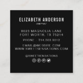 Modern Blush Roze bakkerij Catering Chef Vierkante Visitekaartje (Achterkant)