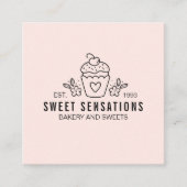 Modern Blush Roze bakkerij Catering Chef Vierkante Visitekaartje (Voorkant)