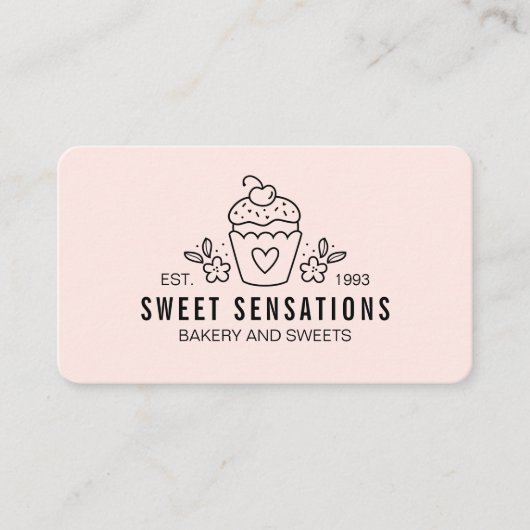 Modern Blush Roze bakkerij Catering Chef Visitekaartje (Voorkant)
