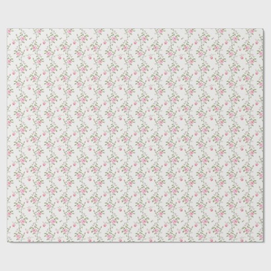  Modern Blush Roze Bloemen Baby shower Cadeaupapier (Vlak)