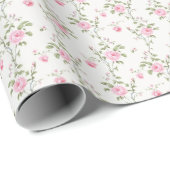  Modern Blush Roze Bloemen Baby shower Cadeaupapier (Rol Hoek)