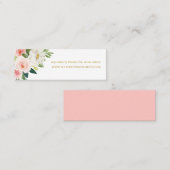 Modern Blush | Roze Bloemen Gouden Bruiloft Websit Mini Visitekaartje (Voorkant / Achterkant)