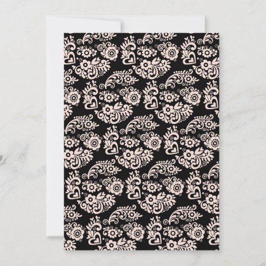 Modern Blush Roze Bloemen Hart Bruids Luncheon Kaart (Achterkant)