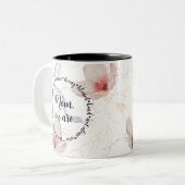 Modern Blush Roze Bloemen Mam U bent Moederdag Tweekleurige Koffiemok (Voorkant links)