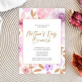 Modern Blush Roze Bloemen Moederdag brunch Kaart