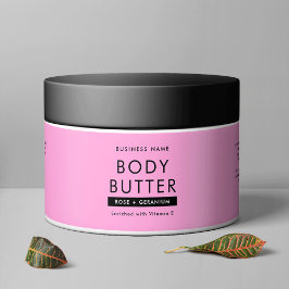 Modern Blush Roze Body Butter Cosmetische Jar Labe Waterfles Etiket