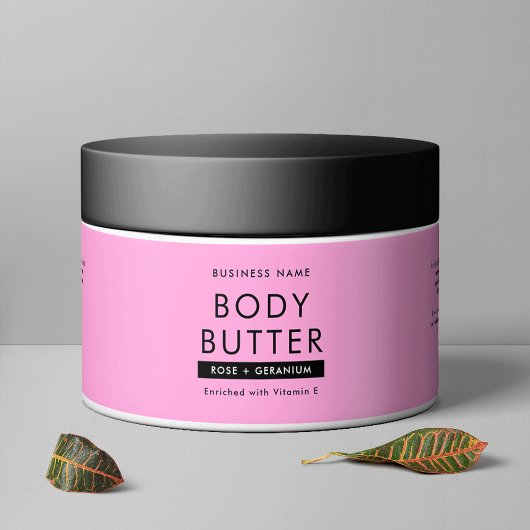 Modern Blush Roze Body Butter Cosmetische Jar Labe Waterfles Etiket