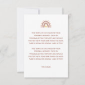 Modern Blush Roze Boho Rainbow Hartelijk dank Bedankkaart (Achterkant)