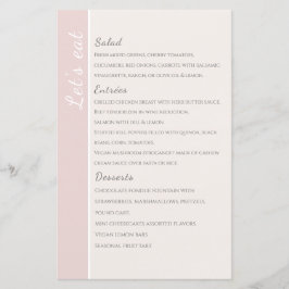 Modern Blush Roze Collectie Wedding Menu Card