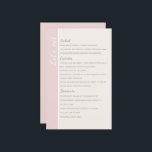 Modern Blush Roze Collectie Wedding Menu Card<br><div class="desc">Introductie van onze aanpasbare moderne Blush Pink bruiloft menu. Dit elegante ontwerp van ons Blush Pink collectie heeft een blozend roze achtergrond met een combinatie van een stijlvolle klassieke belettering, gecombineerd met een modern lettertype. In plaats van het werk Menu heeft de zijkant de tekst "Let's eat. Perfect voor elk...</div>