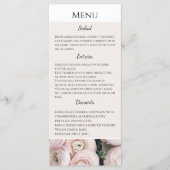 Modern Blush Roze Collectie Wedding Menu Card (Voorkant)