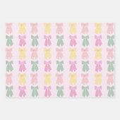 Modern Blush Roze Coquette Haar Boog Patroon Inpakpapier Vel (Voorkant 3)