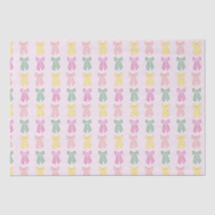Modern Blush Roze Coquette Haar Boog Patroon Tissuepapier
