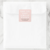 Modern blush roze doos verpakking label (Tas)