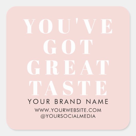 Modern blush roze doos verpakking label (Voorkant)