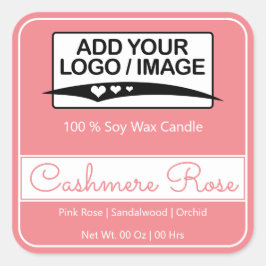 Modern Blush Roze Eenvoudige Vierkante Grens Logo  Sticker