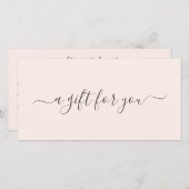 Modern Blush Roze Elegant Cadeaubon (Voorkant / Achterkant)