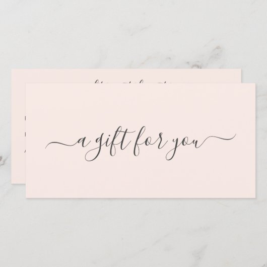 Modern Blush Roze Elegant Cadeaubon (Voorkant / Achterkant)