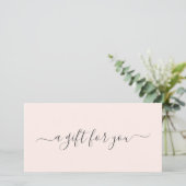 Modern Blush Roze Elegant Cadeaubon (Staand voorkant)