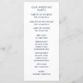 Modern Blush Roze en Navy Bloemen Bruiloft Program Programmakaart (Achterkant)