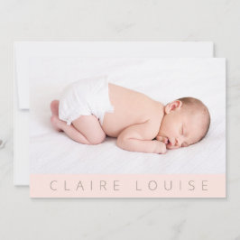 Modern|Blush roze|Foto Collage Baby Girl Birth Aankondiging