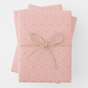 Modern Blush Roze Geometrisch Bloem Patroon Inpakpapier Vel
