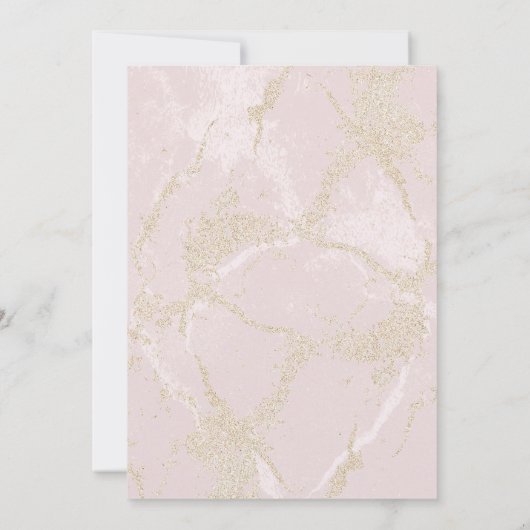 Modern blush roze goud glitter marmer Sweet 16 Kaart (Achterkant)