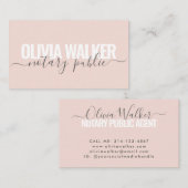 Modern Blush Roze Grijs Elegant Notaris Public Age Visitekaartje (Voorkant / Achterkant)