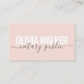 Modern Blush Roze Grijs Elegant Notaris Public Age Visitekaartje (Voorkant)