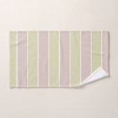 Modern Blush roze groene strepen patroon Bad Handdoek (Handdoek)