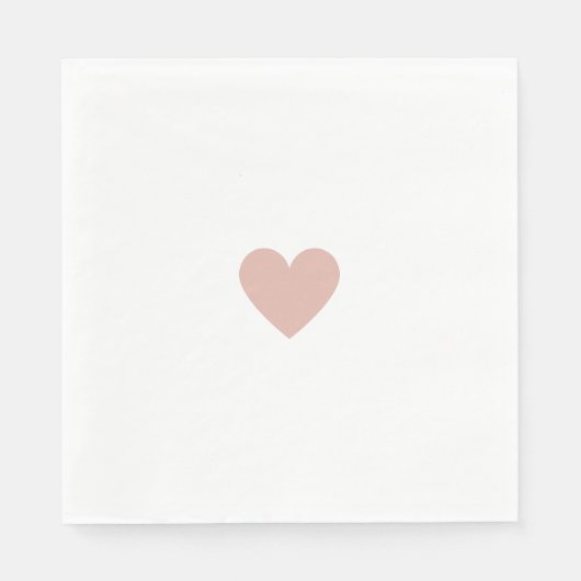 Modern Blush Roze Hart Elegante Liefde Chic Custom Servet (Voorkant)
