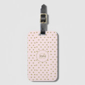 Modern Blush Roze Initialen Monogram elegant Bagagelabel (Voorkant (verticaal))