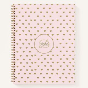 Modern Blush Roze Initialen Monogram elegant Notitieboek