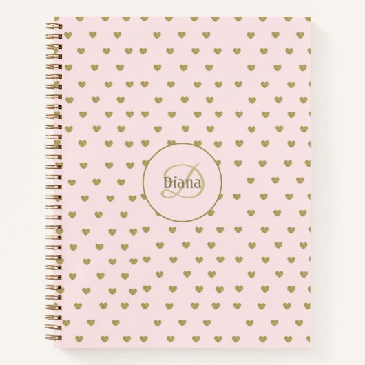 Modern Blush Roze Initialen Monogram elegant Notitieboek (Voorkant)